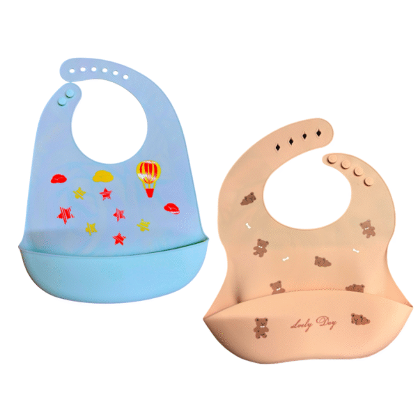 Baby Bib (Peach and Sky Blue)