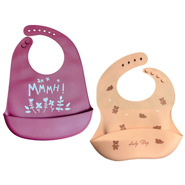 Baby Bib (Peach and Maroon)
