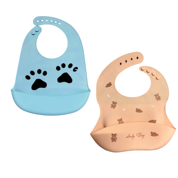 Baby Bib (Peach and Sky Blue)