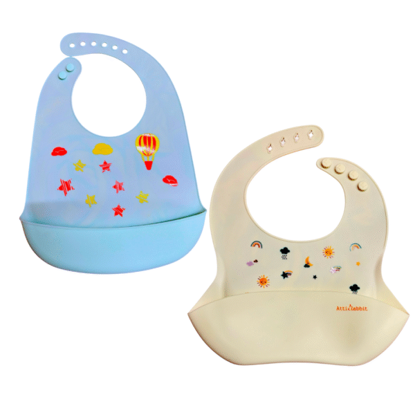 Baby Bib ( Sky Blue and Off White)