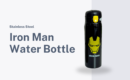 Marvel-Themed Stainless Steel Kids Water Bottle with Soft Silicone Spout, Durable, Non-Toxic, Safe, and Black