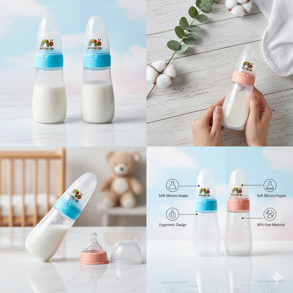 KAKAGUGU Soft Silicone Spoon Feeder Bottle for Babies 5+ Months – BPA-Free, Non-Toxic, Food-Grade, Multicolor, Safe and Ergonomic - Image 7