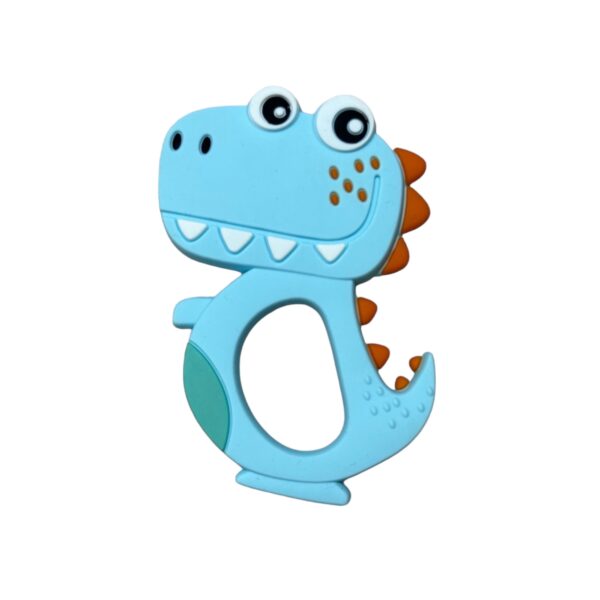 KAKAGUGU Soft Silicone Dinosaur-Shaped Teether and Soother for Babies 3+ Months – BPA-Free, Non-Toxic, Safe and Sensory Stimulating