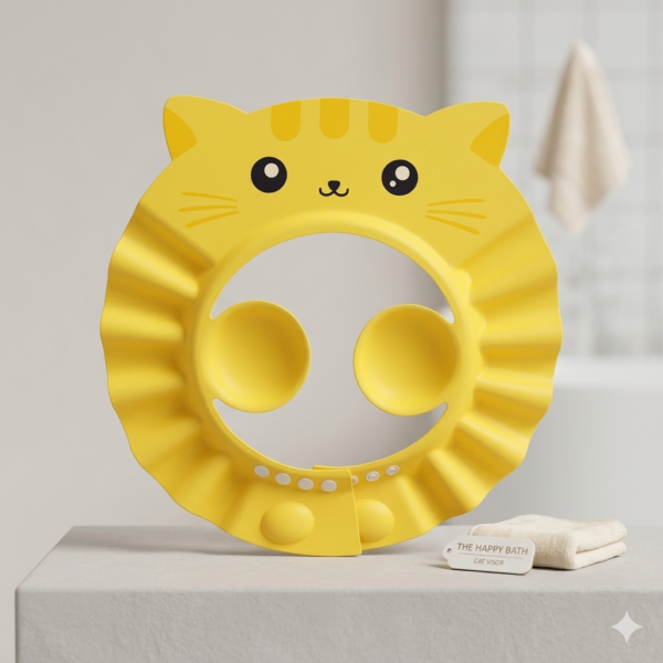 Baby shower cap with adjustable buttons, soft and foam material waterproof cap with ear cover