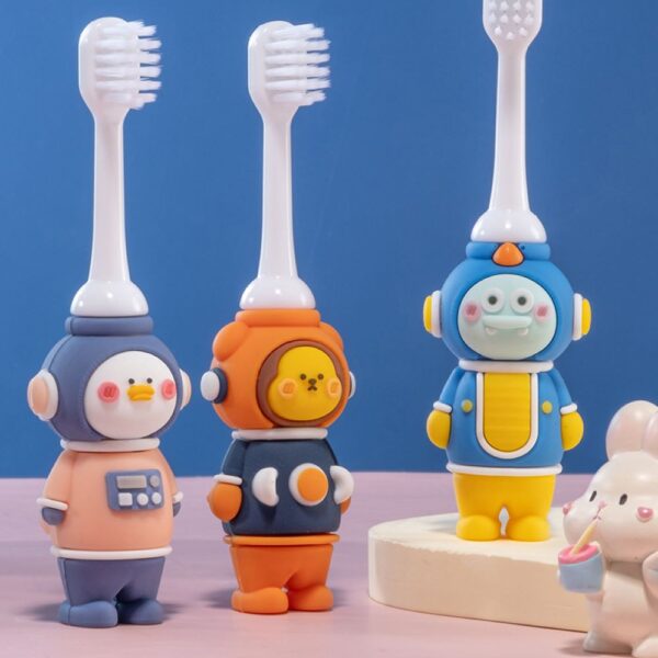 KAKAGUGU  Astronaut Toothbrush with safety stopper – soft bristles for Overall Oral Care, BPA-Free, Safe for Kids (Pack of 1)(Multicolor)