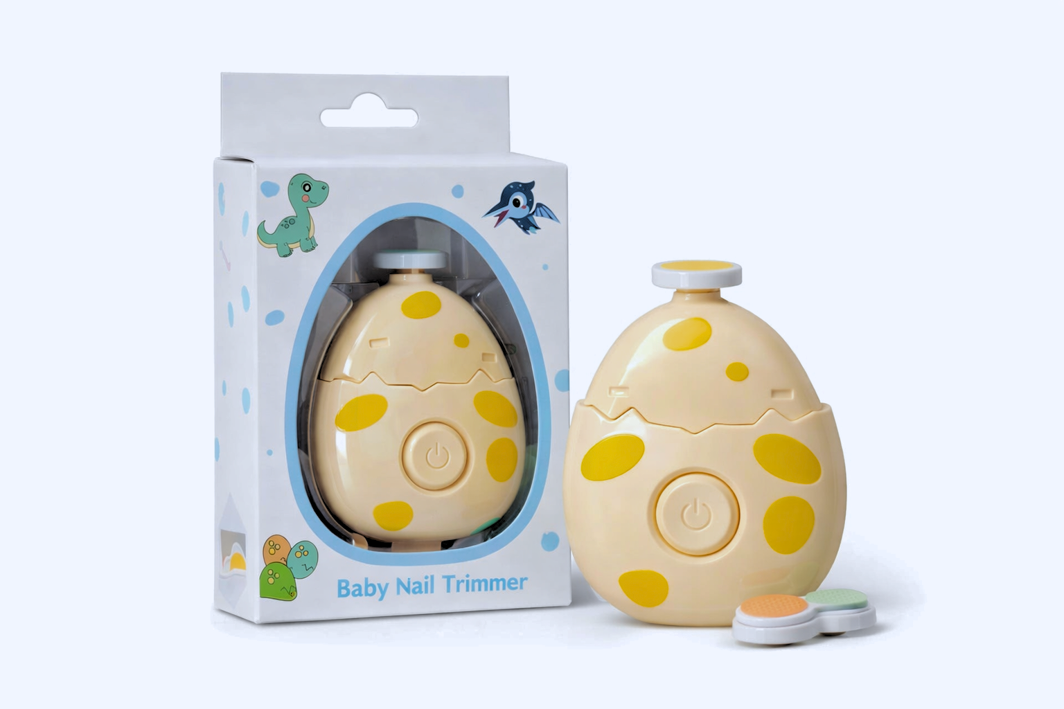 KAKAGUGU Electric Nail Trimmer with 3 grinding surfaces, Egg shape –Multicolor