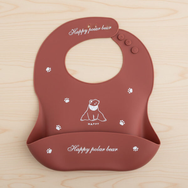 KAKAGUGU Silicone Baby Bibs for Feeding and Weaning with Adjustable Neckline, Waterproof, Soft and Flexible – Maroon