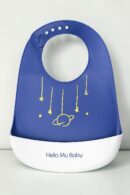 KAKAGUGU Silicone Baby Bibs for Feeding and Weaning with Adjustable Neckline, Waterproof, Soft and Flexible – Blue